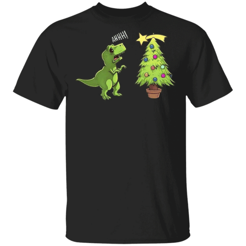 Christmas Tree And T-Rex T-Shirt Xmas Gifts For Friends