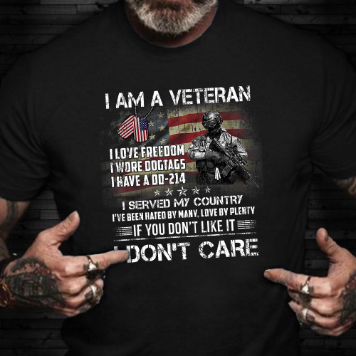 I Am A Veteran I Love Freedom I Wore Dogtags Shirt Proud Military Patriotic Tees Gifts 2023