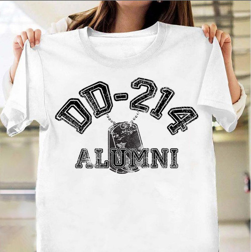 DD 214 Alumni Shirt Old Retro Dog Tag Dd 214 T-Shirt Veteran Day 2023 Gift