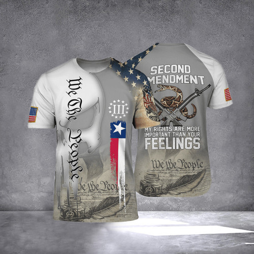 Texas Second Amendment T-Shirt We The People Skull Clothing Gun Supporters Merch