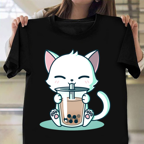 Kitty Boba Shirt Cute Graphic T-Shirt Gifts For Anniversary For Her