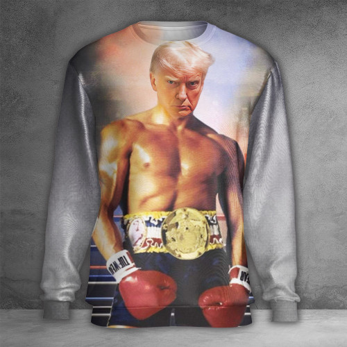 Boxing Donald Trump Mug Shot Sweatshirt Trump Campaign Never Surrender Merchandise MAGA Merch