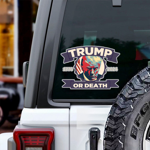 Trump Or Death Car Sticker Donald Trump Mugshot Sticker Trump 2024 Merch MAGA Merchandise