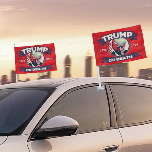 Trump Or Death Flag Car Window Donald Trump Mugshot Flag Trump 2024 Merch MAGA Merchandise