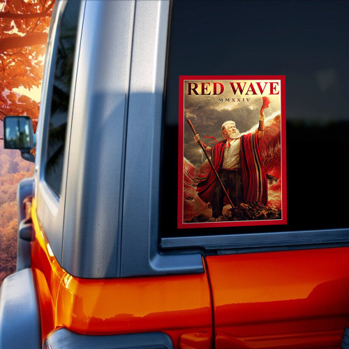 Trump 2024 Car Sticker MAGA Merch Donald Trump Merchandise Red Wave Car Decal For Republicans