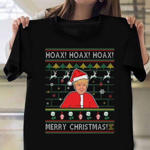 Trump Merry Christmas T-Shirt Donald Trump 2024 MAGA Merch Funny Gifts For Xmas