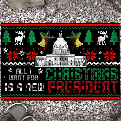 All I Want for Christmas Is a New President Doormat Support Donald Trump 2024 Merch Xmas Mats