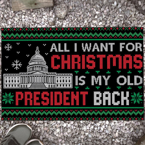 All I Want For Christmas Is My Old President Back Doormat FJB Trump 2024 Merch Political Gifts