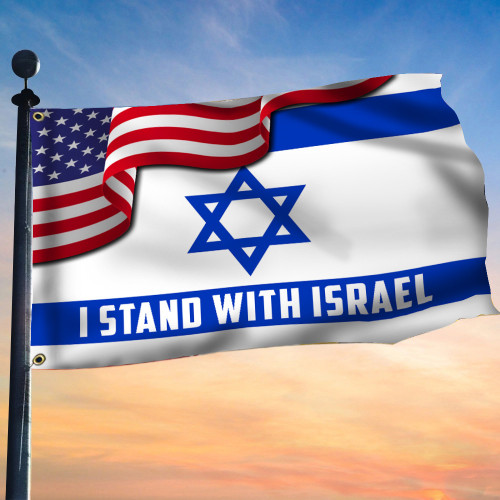I Stand With Israel Flag And American Flag Patriotic Support We Stand With Israel