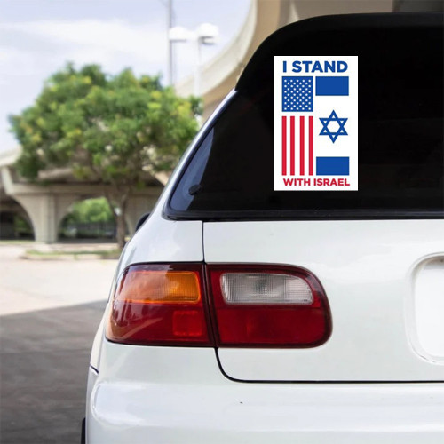 American I Stand With Israel Car Sticker Pray For Israel Car Decal Israeli Merchandise