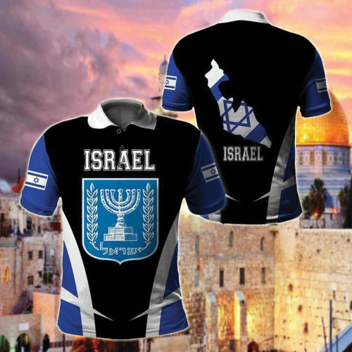 Pro Israel Polo Shirt Israel Coat Of Arms Polo Shirt Israeli Clothing Gifts For Jewish