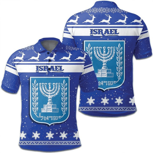 Israel Polo Shirt Hanukkah Israel Coat Of Arms Polo Shirt Jewish Holiday Gifts