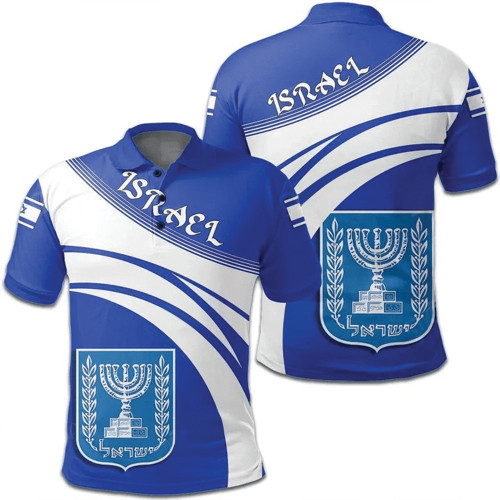 Israel Polo Shirt Israel Coat Of Arms Polo Shirt Israeli Merchandise Gifts For Jewish Men