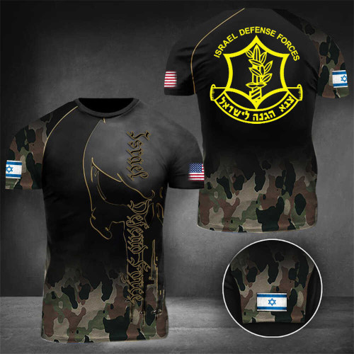 IDF T-Shirt Skull Israel Defense Forces Shirt American I Stand With Israel T-Shirt Camo