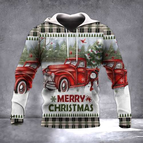 Red Truck Merry Christmas Hoodie Happy Holidays Xmas Hoodie Christmas Gifts 2023