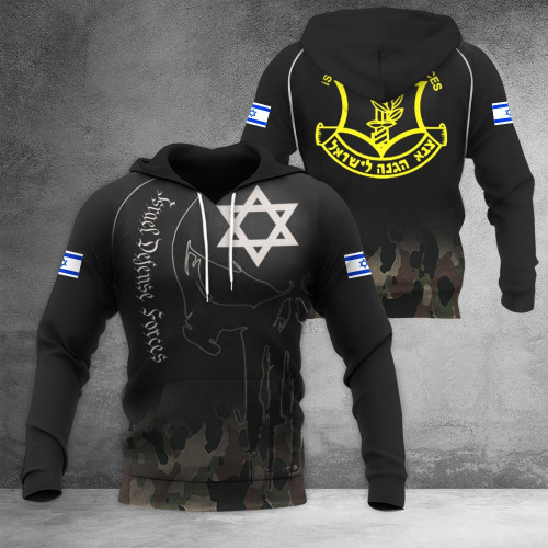 Israel Defense Forces Hoodie Pro Israel Hoodie Jewish Star Of David Skull Clothing IDF Merch