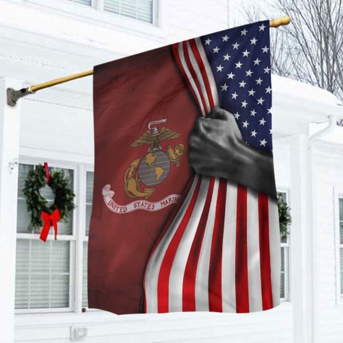 United States Marine Corps Flag Inside American Flag Patriotic Decorations USMC Gift