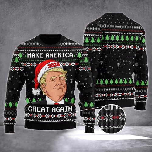 Trump 2024 Make America Great Again Ugly Christmas Sweater Donald Trump 2024 Merch