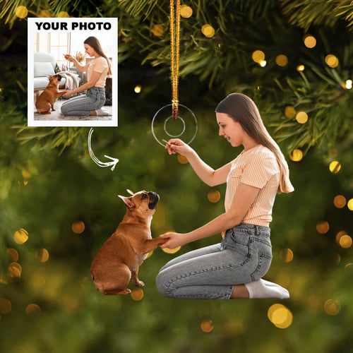 Personalized Photo Dog And Owner Ornament French Bulldog Best Christmas Gifts For Dog Moms
