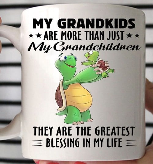 Turtle My Grandkids The Greatest Blessing In My Life Mug Christmas Gifts For Grandparents