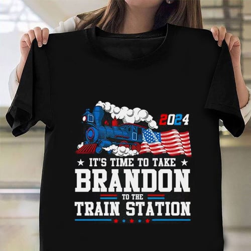 It's Time To Take Brandon To The Train Station 2024 Shirt Support Trump Campaign Merch