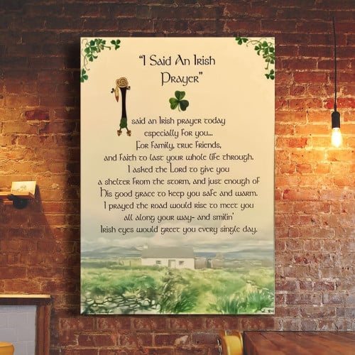 Shamrock I Said An Irish Prayer Poster Ireland Irish Home Wall Decor St Patrick's Day Gifts 1
