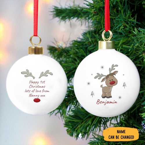 Personalized Reindeer 1St Christmas Ornaments Babys First Christmas Ornament Gifts For Xmas