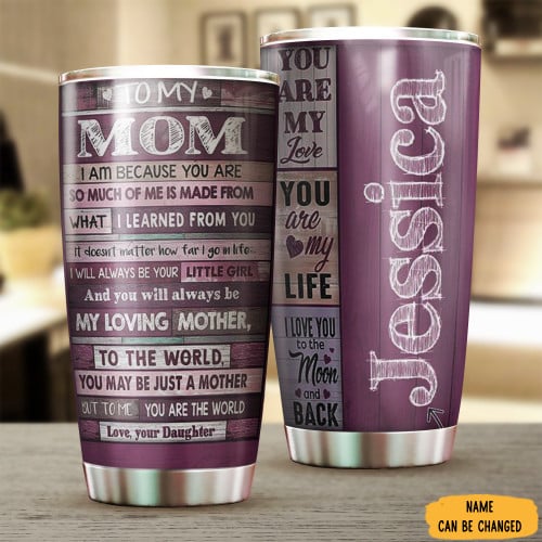 Personalized Daughter To Mom Tumbler Stainless Steel Tumblers Mother's Day Gifts From Daughter