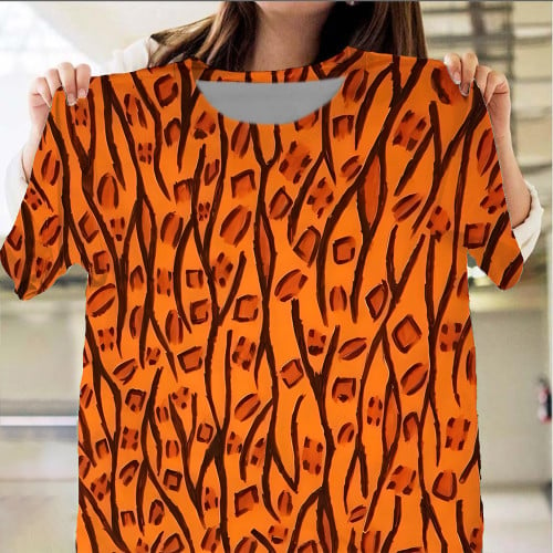 Leopard Pattern Orange Shirt Great T-Shirt Design Gifts For Friends