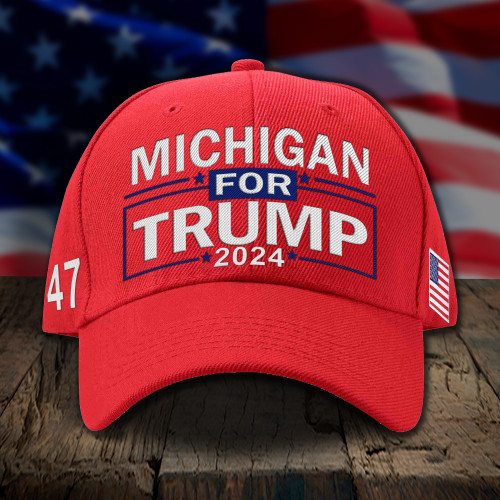 Michigan For Trump 2024 Hat Michigan Vote For Donald Trump 2024 President 47 Election Merch