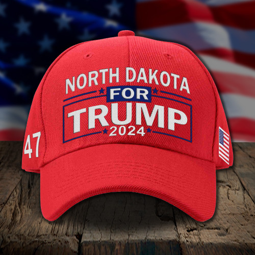 North Dakota For Trump 2024 Hat Pro Trump MAGA Hat 2024 Gifts For Republican Supporters
