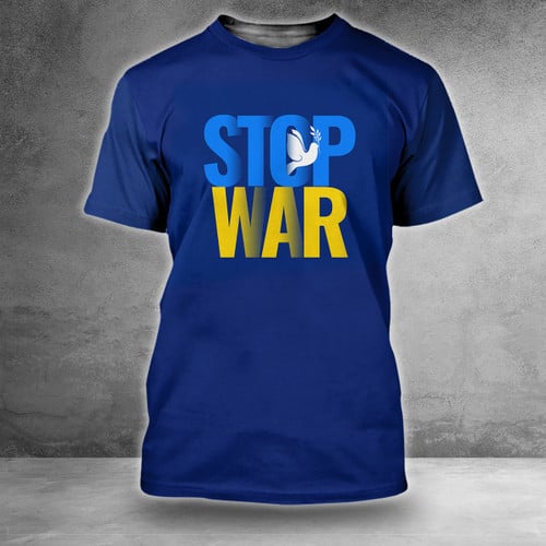 Stop War Ukraine Hawaiian Shirt Love Peace Ukrainian Apparel Men's Merch