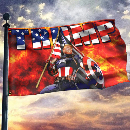Captain America Trump Flag 2024 Support For Donald Trump Merchandise President Campaign