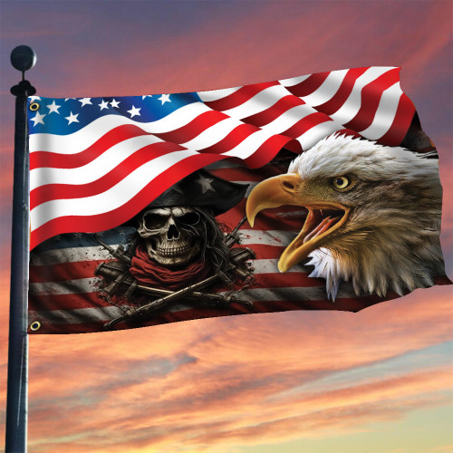 Pirate Skull American Flag Patriotic Blad Eagle Pirate Flag Front Patio Decor Ideas