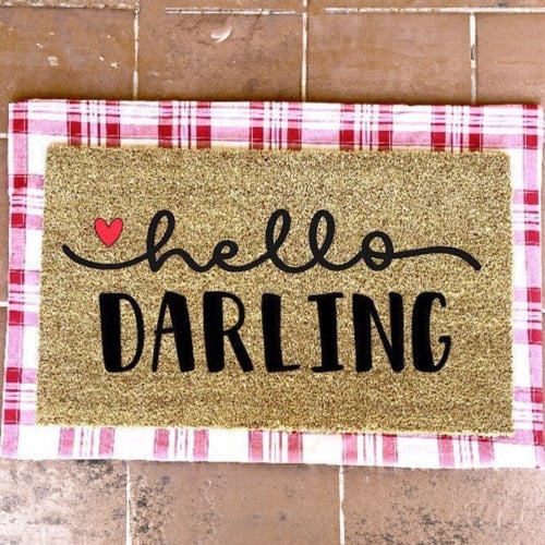 Hello Darling Doormat Valentine's Day Welcome Mat Gifts For Girlfriend Couples