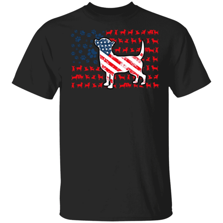 Chihuahua Shirt American Flag Dog T-Shirt 4th Of July