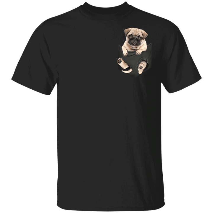 Lovely Pug 3D Shirts Inside Pocket Womens and Mens
