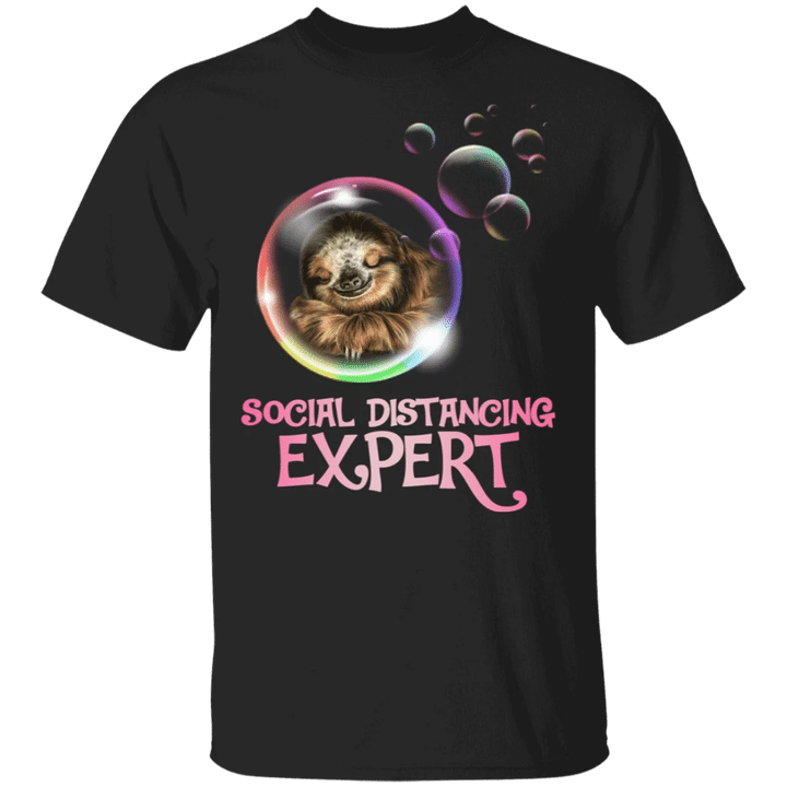 Sloth Social Distancing Expert T-Shirt Sloth Gifts For Her