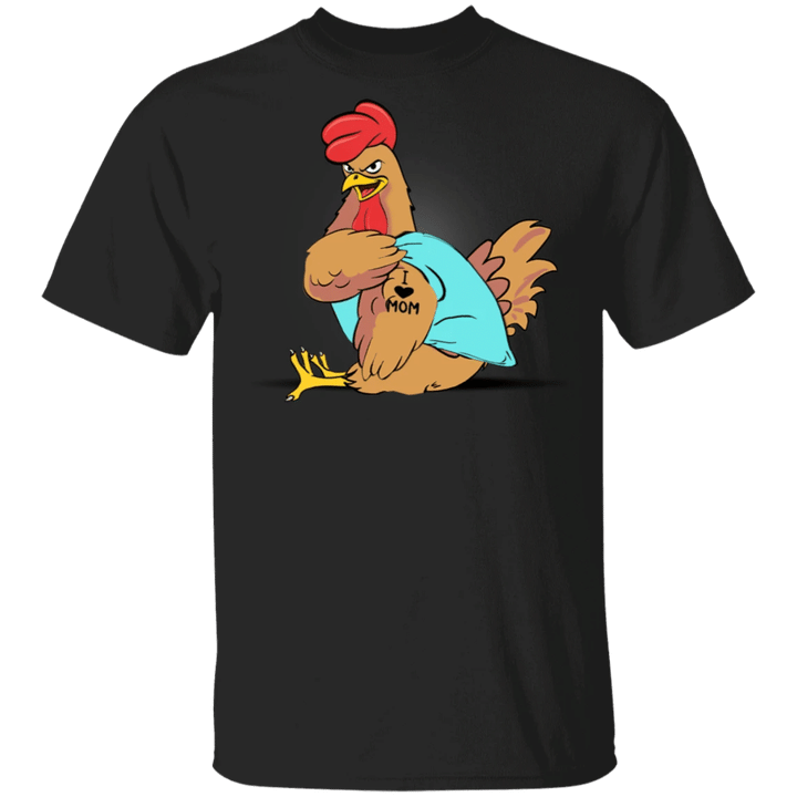 Chicken Tattoo I Love Mom Shirt - Gifts For Chicken Lovers