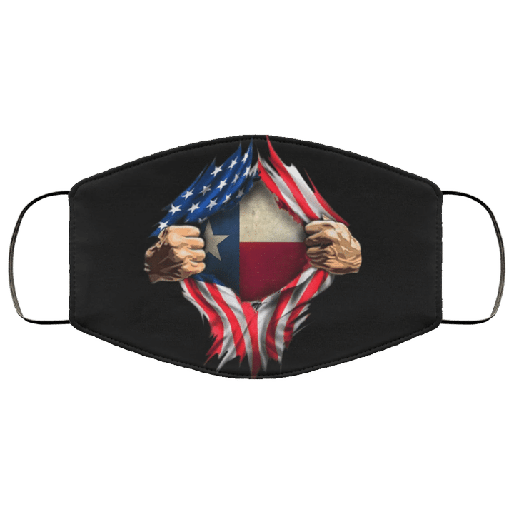 Texas Heartbeat Inside American Flag Face Mask Texas Pride Apparel Fourth Of July