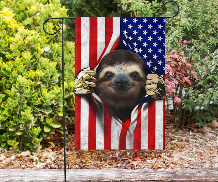 Sloth American Flag Fourth Of July Flag Patriotic Gift For Sloth Lovers