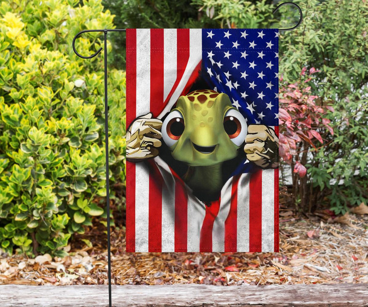 Turtle American Flag Fourth Of July Flag Patriotic Gift For Turtle Lovers