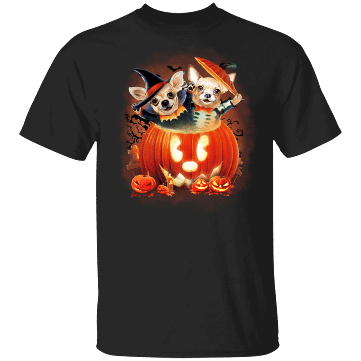 Cute Chihuahua Pumpkin Halloween T-Shirt Cute Halloween Costumes Best Friend Gifts