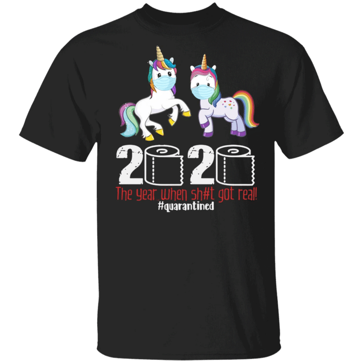 Unicorn 2020 The Year When Sh#t Got Real Shirt, I Survived Shirt - Unicorn Gifts For Girls