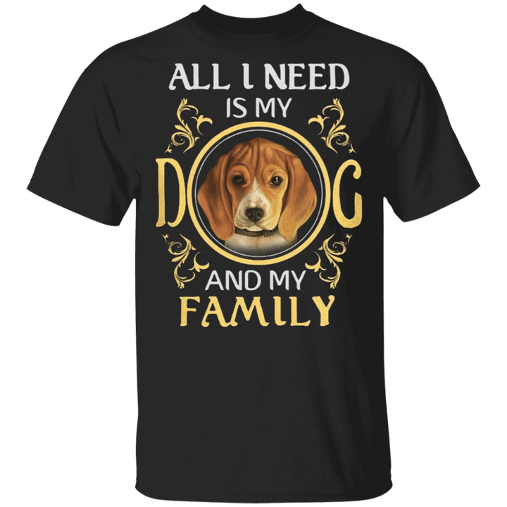 All I Need Is My Dog And My Family Golden Retriever T-Shirt, Dog Shirts With Sayings