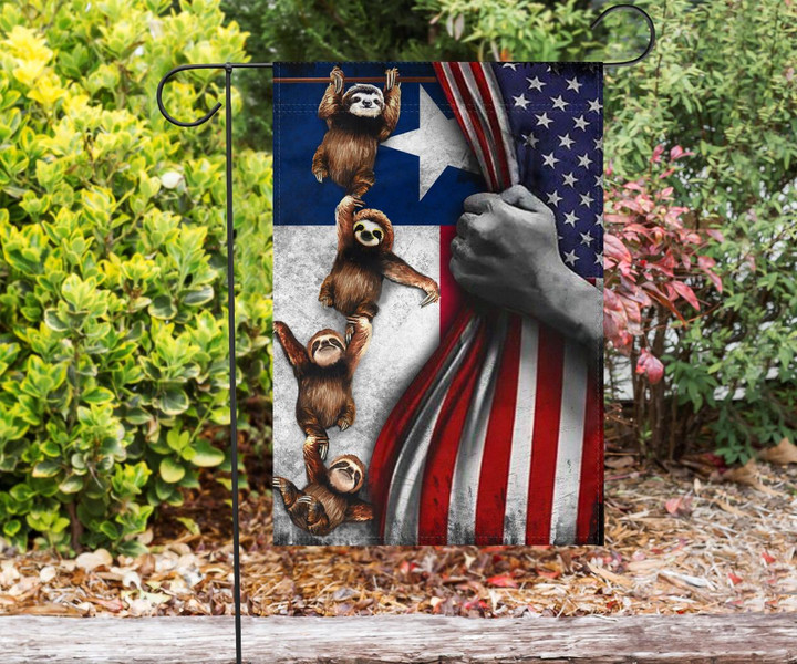 Texas American Flag Vintage Sloth 4th Of July Patriotic Gifts