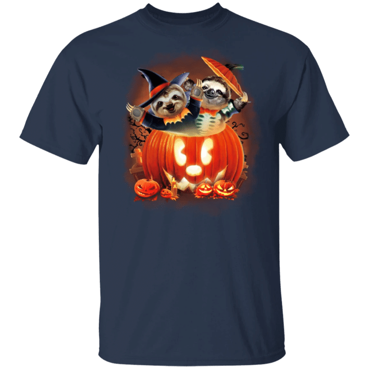 Cute Sloth Pumpkin Shirt Best Halloween Costumes Gift For Boyfriend