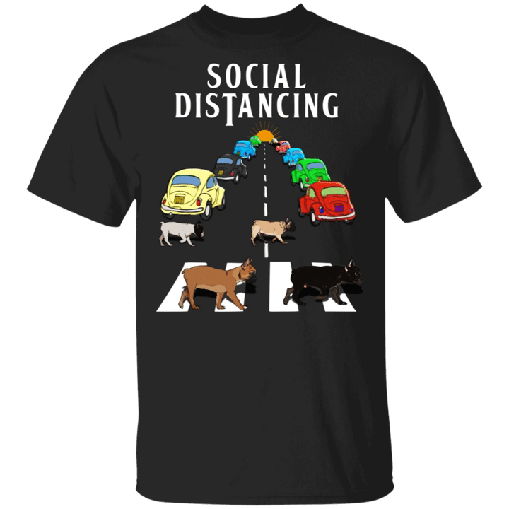Frenchie Walk Abbey Road Social Distancing Shirt Gift For Dog Lover