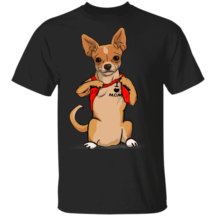 Chihuahua Tattoo I Love Mom Cute Dog Shirt Mother's Day Gift