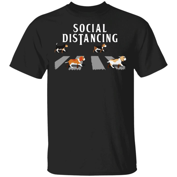 Beagle Walk Abbey Road Social Distancing T-Shirt Gift For Dog Lover